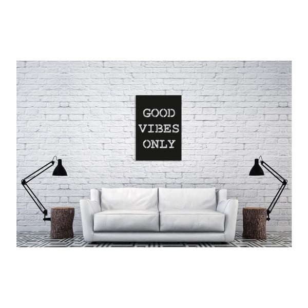 Czarny napis dekoracyjny Oyo Concept Good Vibes Only, 40x60 cm