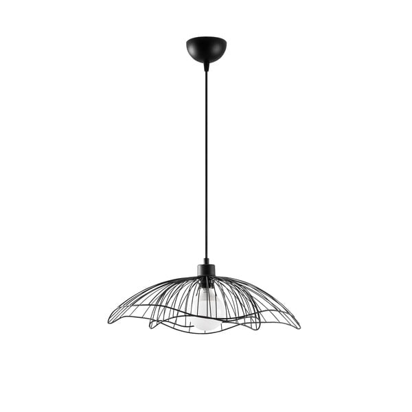 Czarna lampa wisząca z metalowym kloszem ø 50 cm Farac – Opviq lights