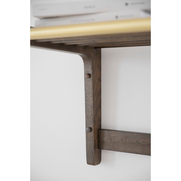 Ciemnobrązowy wieszak ścienny z litego drewna dębowego Inverness – Rowico-image-4