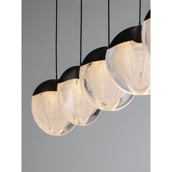 Aluminiowa lampa wisząca LED ze ściemniaczem w kolorze matowej czerni ze szklanym kloszem Alicia – Nova Luce-image-3