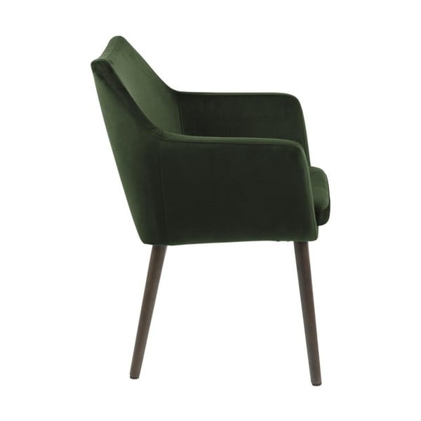 Zielony tapicerowany fotel jadalniany z podłokietnikami Nora – Actona-image-4