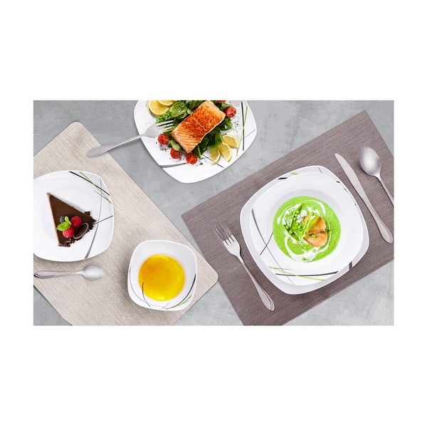 Sztućce 24 szt. ze stali nierdzewnej w kolorze srebra Satin – Orion-image-2