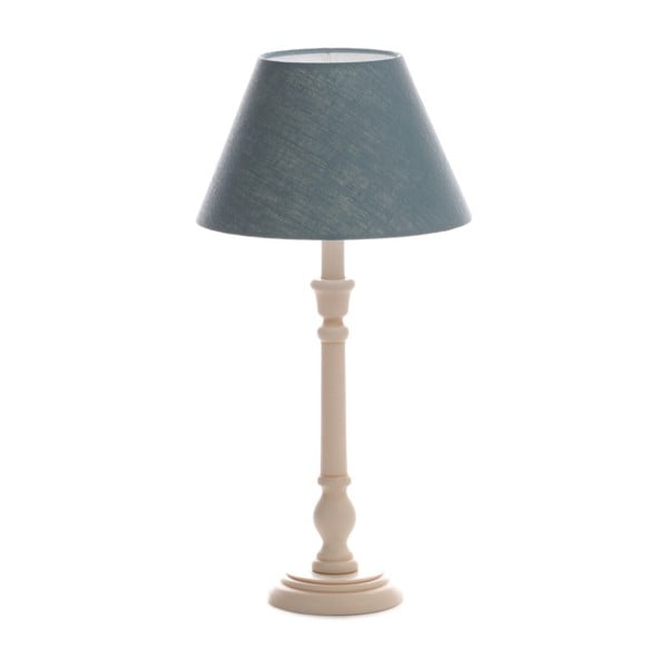 Niebieska lampa stołowa Laura, brzoza, Ø 25 cm
