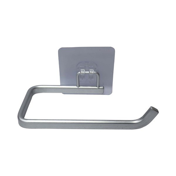 Metalowy uchwyt na papier toaletowy w kolorze srebra z połyskiem bez wiercenia Filaire Aluminium – douceur d'intérieur