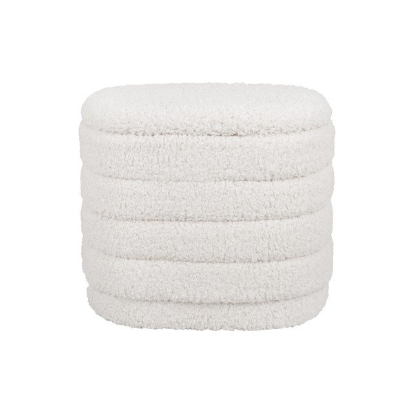Biały owalny puf ze schowkiem Leitmotiv Cuddly-image-2