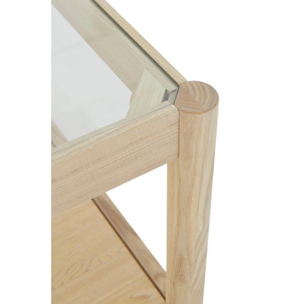 Stolik ze szklanym blatem w naturalnym kolorze 60x120 cm Class – Ellos Home-image-4