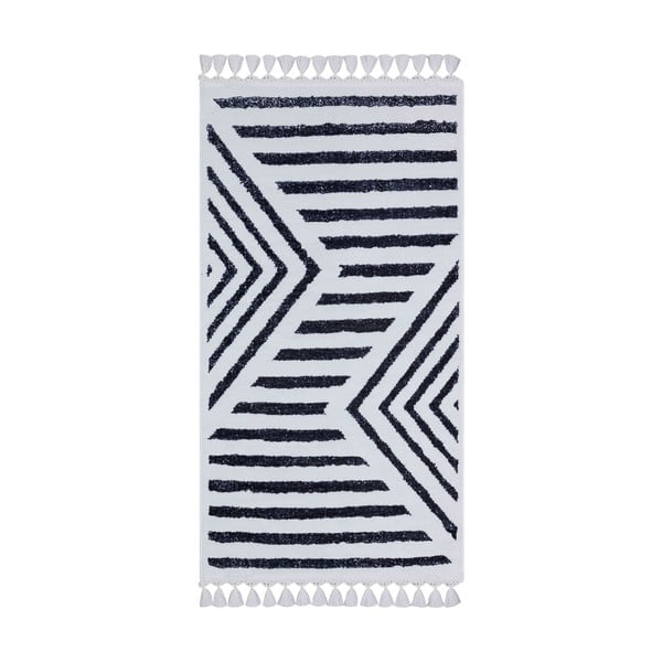 Biało-niebieski dywan odpowiedni do prania 120x80 cm − Vitaus