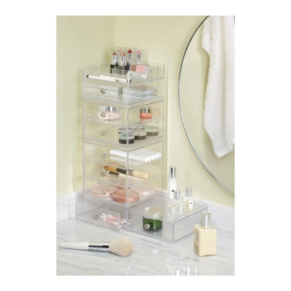 Przezroczysty organizer z 3 szufladami iDesign Drawers, wys. 18 cm-image-3