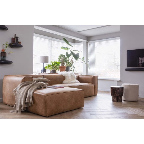 Beżowy puf WOOOD Sara, ø 46 cm-image-1