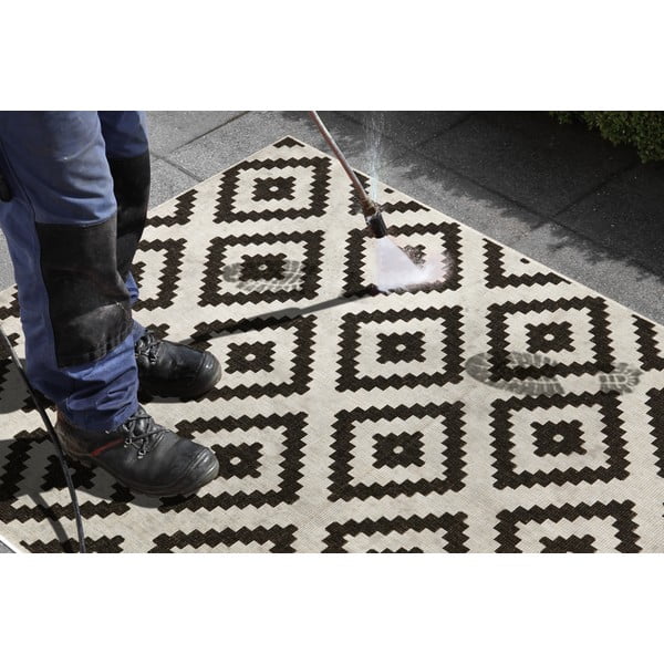 Czarno-kremowy dywan dwustronny odpowiedni na zewnątrz NORTHRUGS Malta, 160x230 cm-image-1