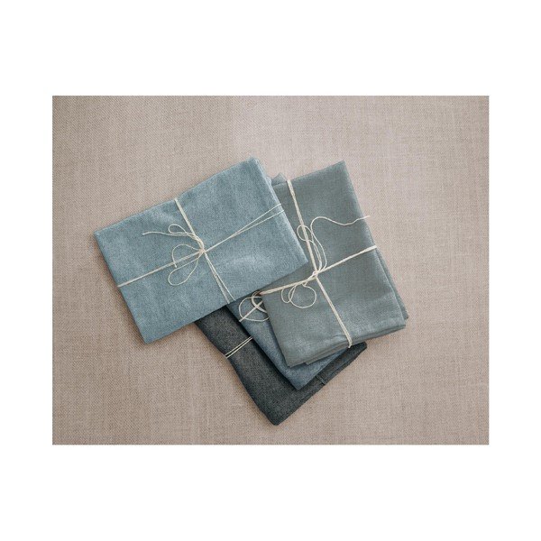 Zestaw 4 serwetek tekstylnych z domieszką lnu Really Nice Things Blue Gradient, 43x43 cm-image-1