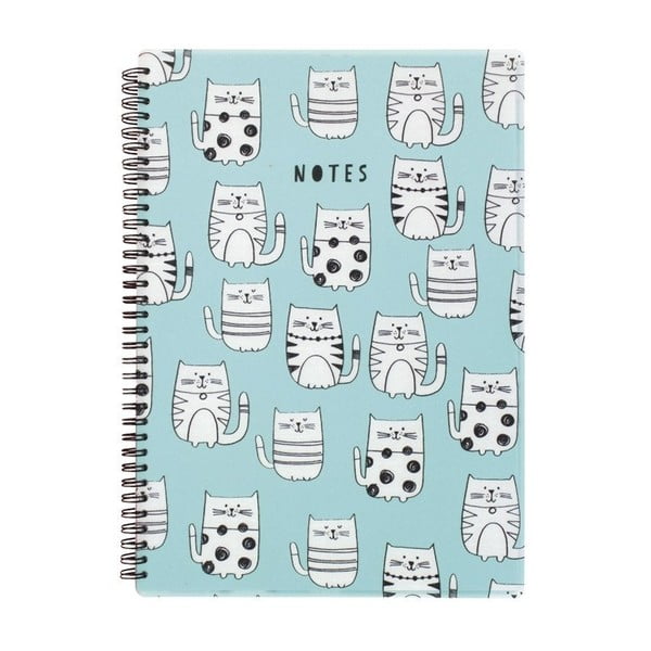Notes A4 Go Stationery Cats Teal