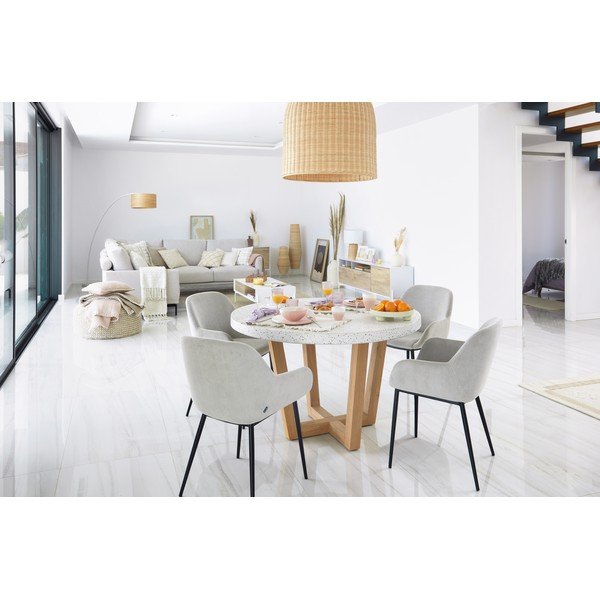 Biały stół ogrodowy z kamiennym blatem Kave Home Shanelle, ø 120 cm-image-4