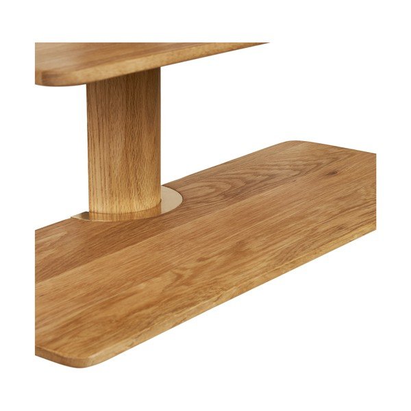 Wielopoziomowa półka z litego drewna dębowego w jasnym naturalnym kolorze 55 cm Calcata – House Nordic-image-4