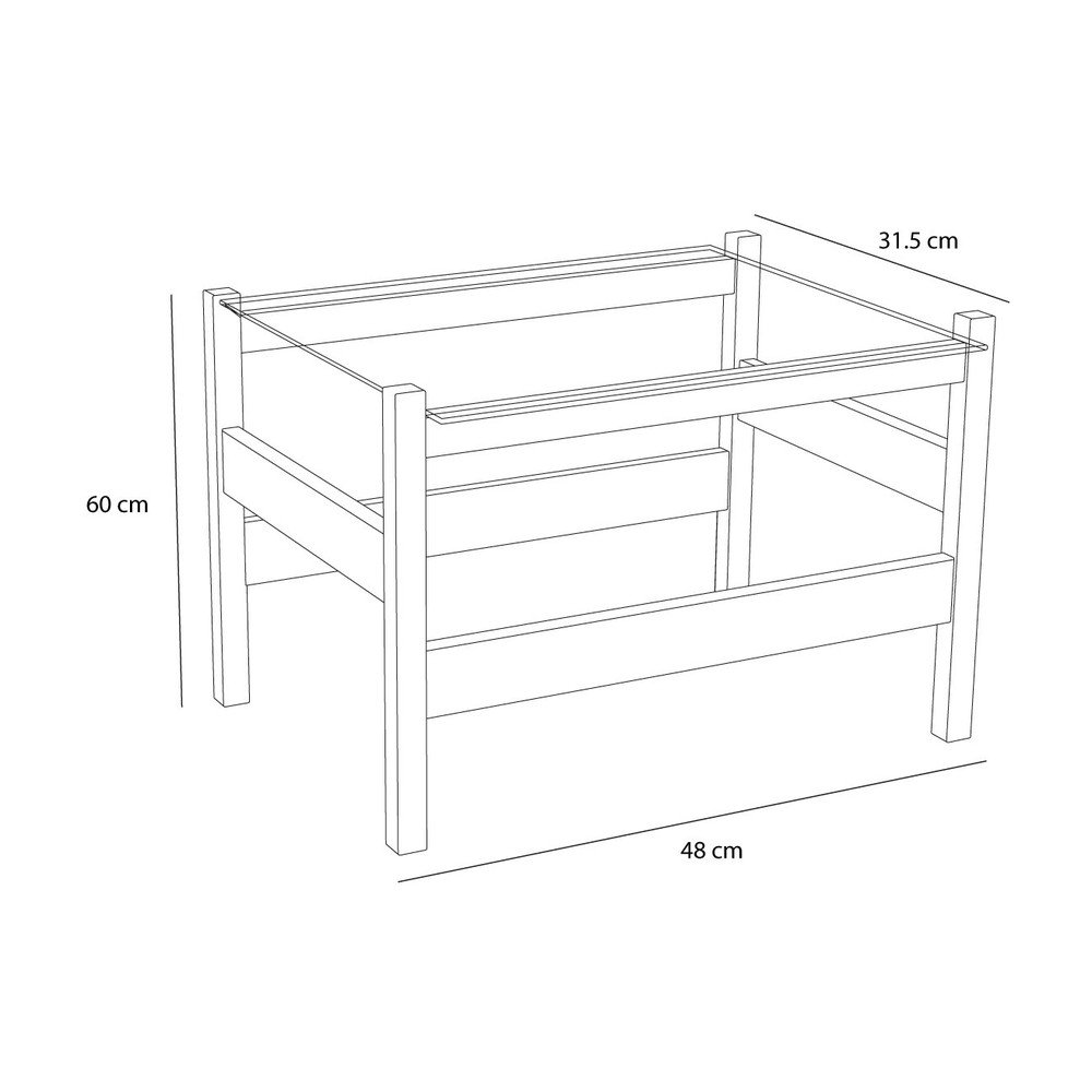 Stolik ze szklanym blatem w naturalnym kolorze 52x66 cm Ledge – Hübsch (zdjęcie 4)