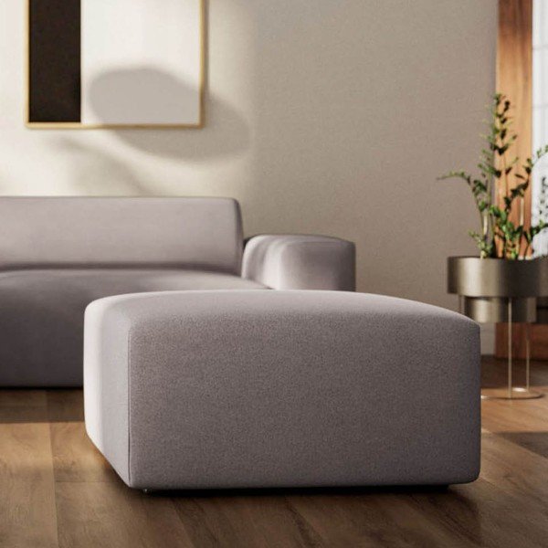 Szary aksamitny podnóżek Villet – Rodier-image-3