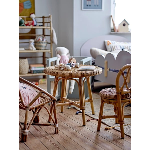 Rattanowy okrągły stolik dziecięcy ø 53 cm Hortense − Bloomingville Mini-image-4