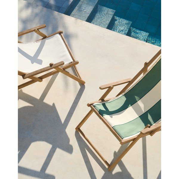 Zielony drewniany leżak ogrodowy Vilara – Kave Home-image-3