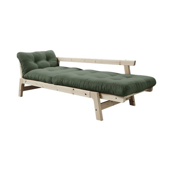 Sofa rozkładana z zielonym pokryciem Karup Design Step Natural/Olive Green-image-3