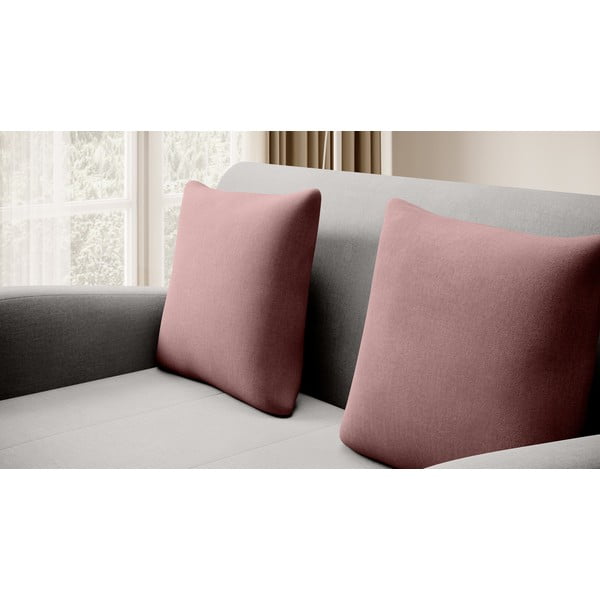 Różowa/jasnoszara aksamitna rozkładana sofa 130 cm Ario – ELTAP-image-4