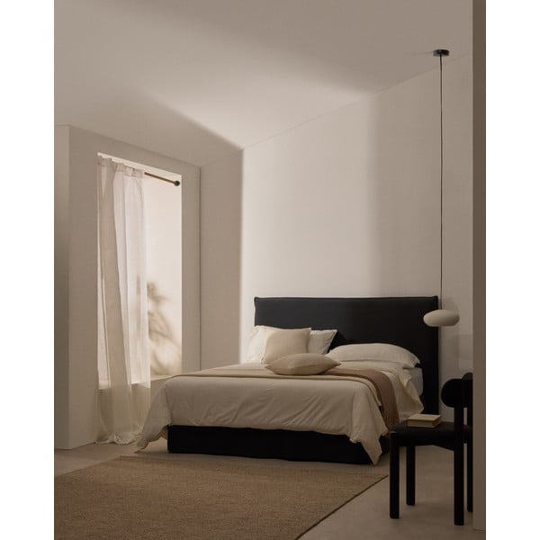 Antracytowe tapicerowane łóżko dwuosobowe 180x200 cm Jaira – Kave Home-image-2