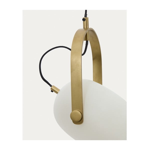 Biała lampa wisząca ze szklanym kloszem ø 14 cm Reisy – Kave Home-image-3