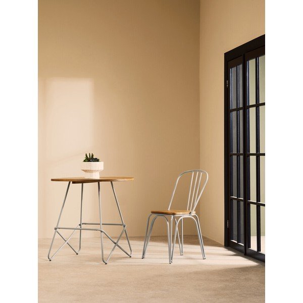 Okrągły stół z litego drewna wiązu ø 80 cm District – Premier Housewares-image-1
