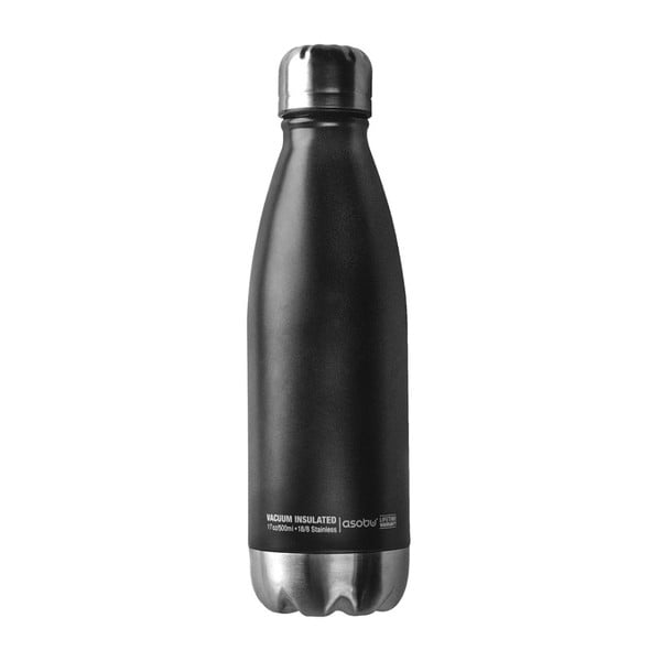 Czarna butelka termiczna Asobu Central Park BS, 500 ml