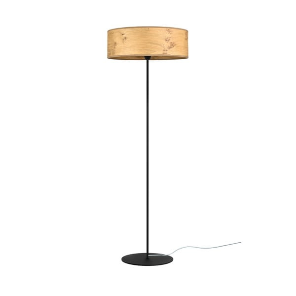 Beżowa lampa stojąca z drewnianego forniru Sotto Luce Ocho XL, ⌀ 45 cm