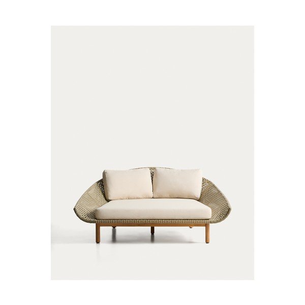 Zielony dwuosobowy rattanowy leżak ogrodowy Olbia – Kave Home-image-4