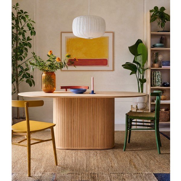 Stół z blatem w dekorze dębu 95x180 cm Nola – Unique Furniture-image-3