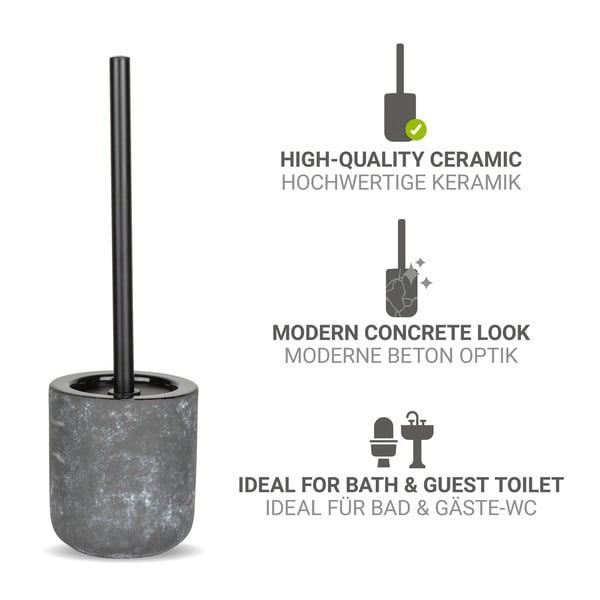 Szara ceramiczna szczotka do WC Sacile – Wenko-image-2