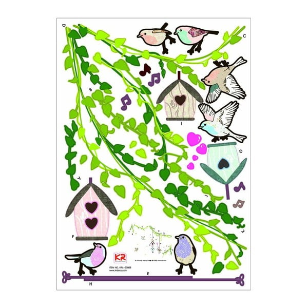 Zestaw naklejek Ambiance Birds cages in the Forest-image-2