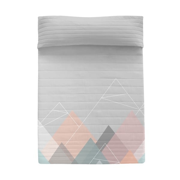Różowo-szara bawełniana narzuta pikowana 180x260 cm Range – Blanc
