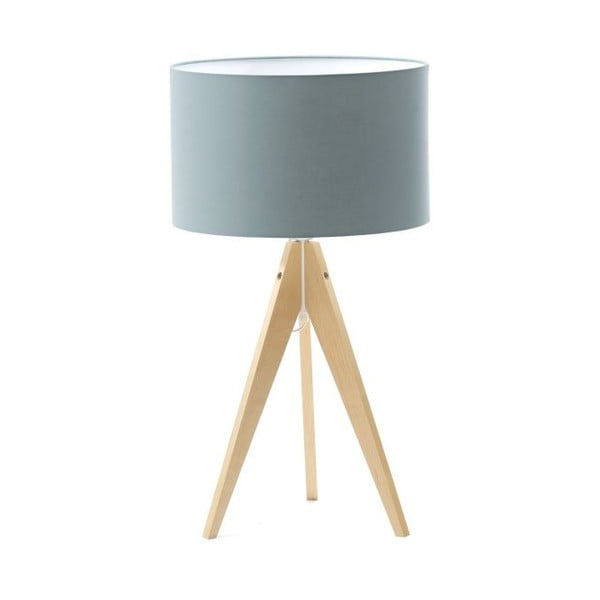 Jasnoniebieska lampa stołowa 4room Artist, brzoza, Ø 33 cm