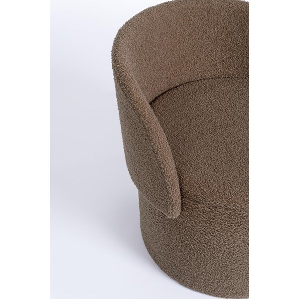 Szarobrązowy puf z materiału bouclé Anthea – Yes Everyday-image-1