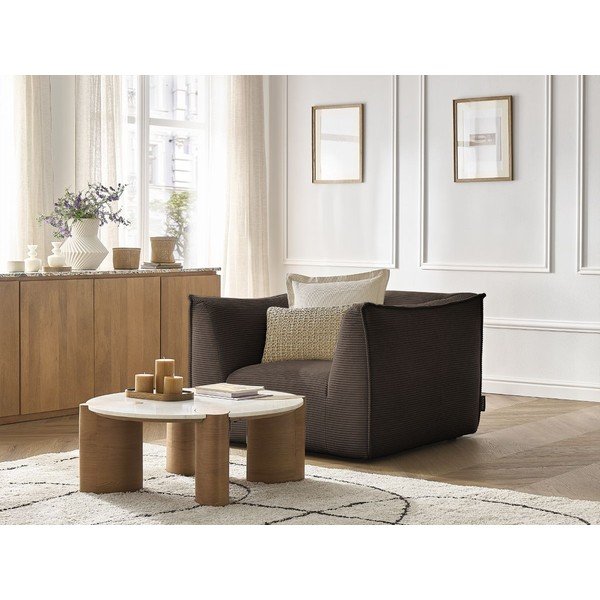 Brązowy sztruksowy fotel Giorgia – Bobochic Paris-image-4