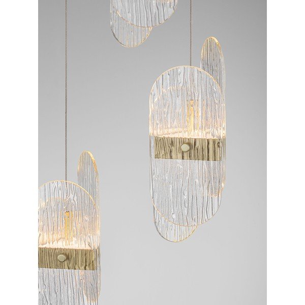 Metalowa lampa wisząca LED ze ściemniaczem w kolorze mosiądzu ze szklanym kloszem ø 32 cm Lucien – Nova Luce-image-4