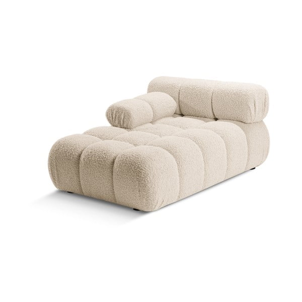 Beżowy moduł sofy z materiału bouclé (lewostronny) Bellis – Micadoni Home-image-3