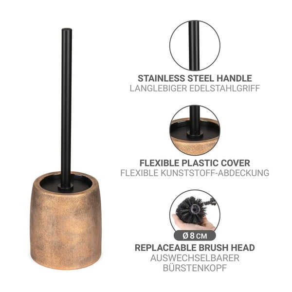 Ceramiczna szczotka do WC w kolorze brązu Tremea – Wenko-image-3