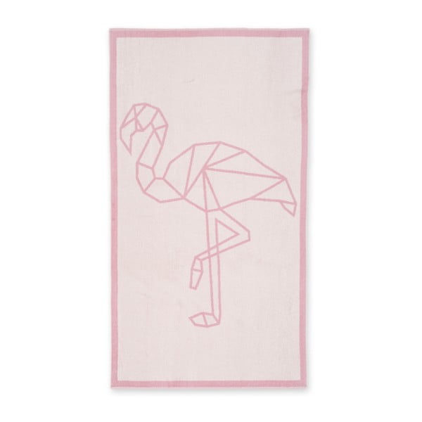 Różowy ręcznik kąpielowy Hawke&Thorn Flamingo, 90x160 cm