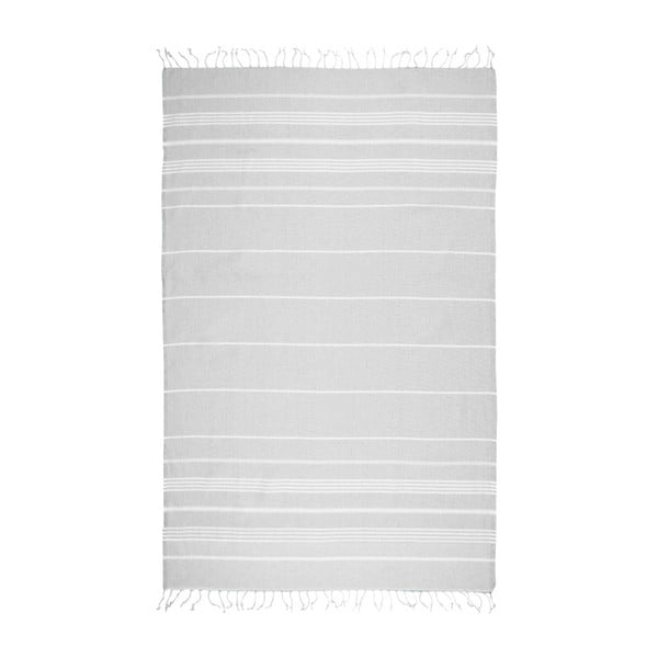 Szary ręcznik hammam Begonville Peshnemel, 100x180 cm