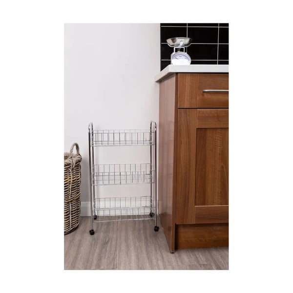 Srebrny metalowy regał na kółkach 36x64 cm – Premier Housewares-image-1