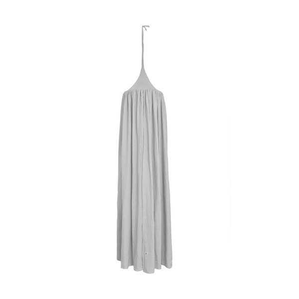 Szary lniany baldachim na łóżeczko BELLAMY Stone Gray, dł. 260 cm