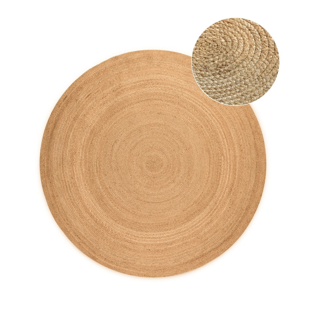 Okrągły dywan z juty dwustronny w naturalnym kolorze ø 200 cm Braided – Hanse Home