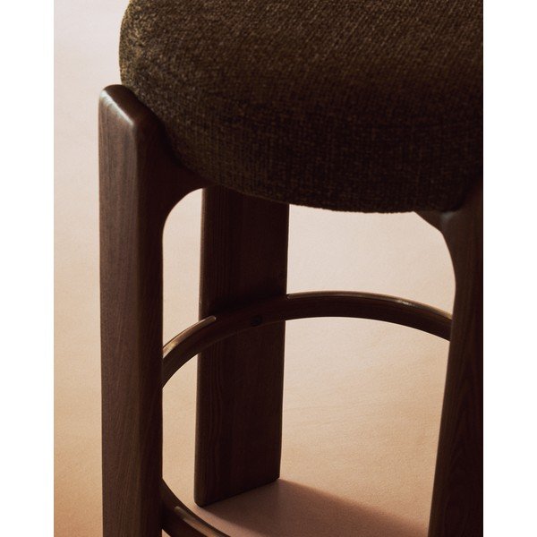 Hoker w kolorze zielono-ciemnonaturalnym z litego drewna jesionowego (wysokość siedziska 75 cm) Granite – Kave Home-image-4