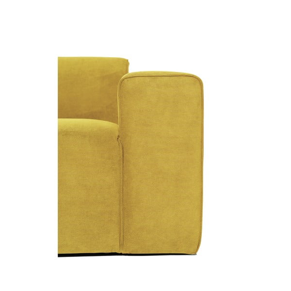 Musztardowożółta sztruksowa sofa modułowa w kształcie litery "U" Scandic Sting, lewostronna-image-4
