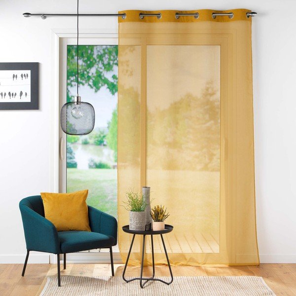 Żółta firanka z woalu 140x240 cm Casual – douceur d'intérieur-image-2