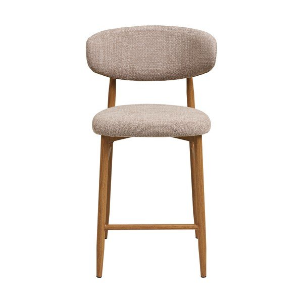 Beżowy/w naturalnym kolorze tapicerowany hoker (wysokość siedziska 65 cm) Levanto – House Nordic-image-2