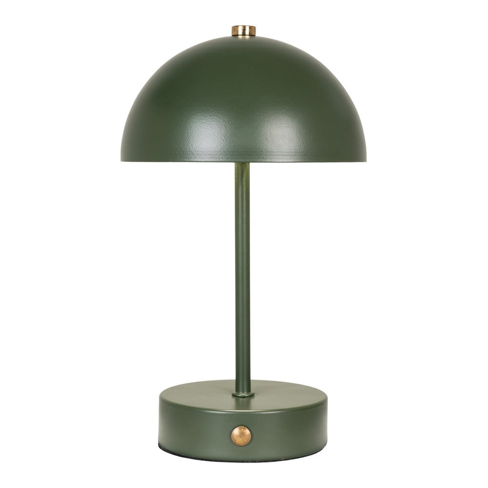 Ciemnozielona lampa stołowa LED z metalowym kloszem (wysokość 25 cm) Holt – House Nordic